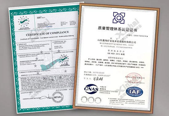 （ISO9001:2015國際質(zhì)量管理體系認(rèn)證、歐盟CE認(rèn)證）