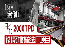 【項(xiàng)目案例】河北2000TPD鐵精礦脫硫選廠項(xiàng)目